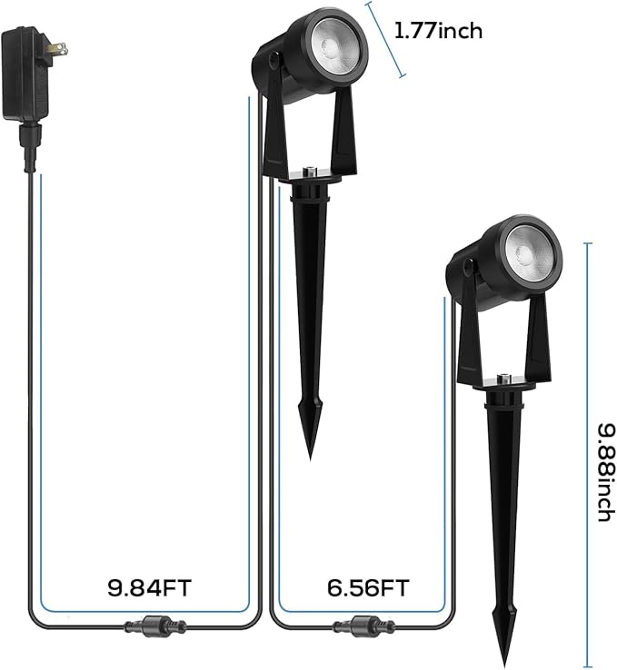Banord Outdoor Landscape Lighting, 4 Pack Low Voltage Landscape Lighting, IP65 Waterproof Outdoor Lighting for Yard Garden Lawn Plants