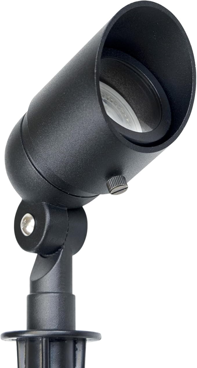 Lumina Lighting® 4W Landscape Lighting 12V Landscape Lights Low Voltage Landscape Spotlights Warm White Waterproof Outdoor Replaceable LED Bulb for Garden, Lawn, Porch, Patio and Yard (Black, 2-Pack)