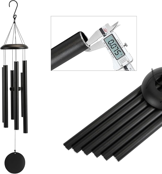 Large 40" Wind-Chimes-Outdoor-Deep-Tone, Soothing Melodic Tones Windchimes, Wind Chimes for Outside, Black Memorial Wind Chime Best Gift for Mom Women Grandma Neighbors