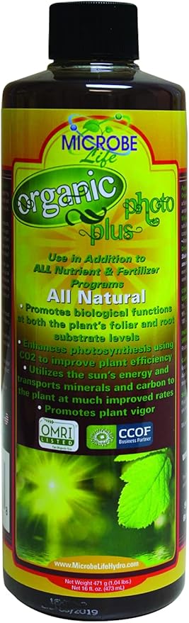 Microbe Life Hydroponics Premium Organic Photosynthesis Plus to Grow Fruits, Vegetables, and Herbs, Use with Any Feeding Systems Including Hydroponics or Soil, 32 Ounces