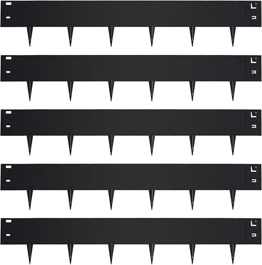 Garden 5PCS Steel Landscape Lawn Edging - 40" L x 7" H (16.7ft Total) Galvanized Steel Landscape Lawn Edging Dentoid Bendable Metal Strips - in Edging Border w/ 6 Clips - Yard Pathway Divider