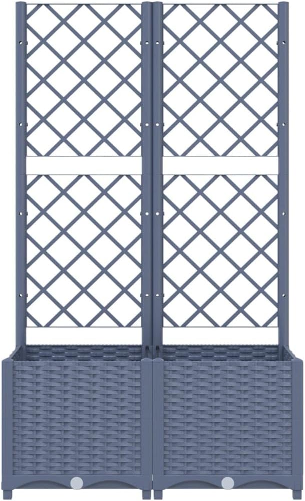 Garden Planter with Trellis, Trellis with Planter Box, Outdoor Raised Garden Bed for Climbing Plants, Raised Garden Bed Garden Planter Box, Dark Gray 31.5"x15.7"x53.5" PP