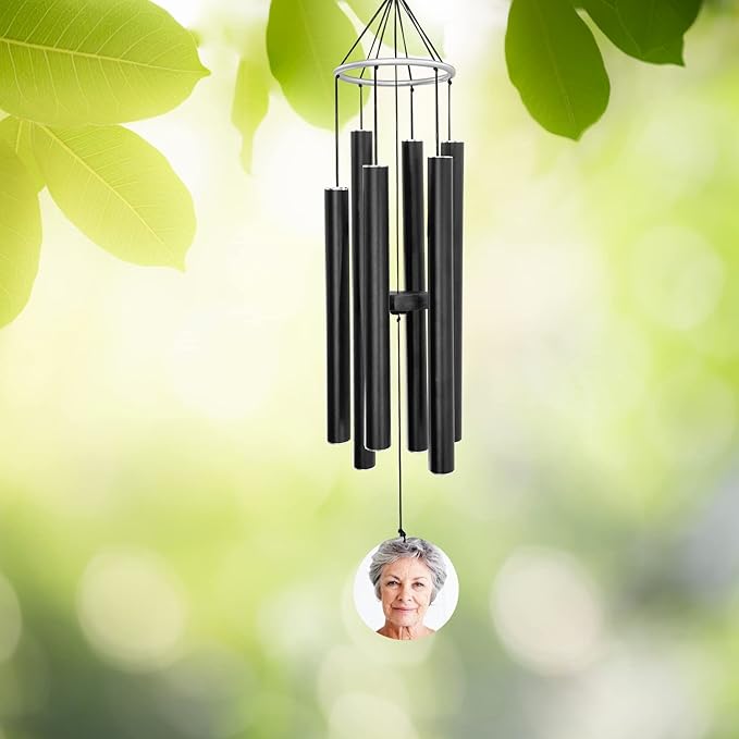 Personalized 36" Bereavement Wind Chimes for Outside, Memorial Gift in Remembrance of a Loved One, Sympathy Gift for Loss of Mother Father Husband, Garden Patio Decor
