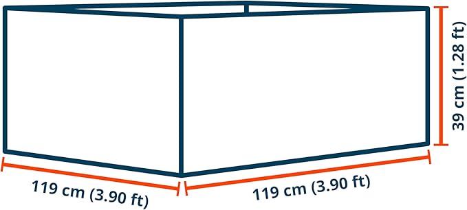 HALFSIZE 1.3 ft Tall Raised Garden Bed (3.9'W x 3.9'L), Anodized Aluminum