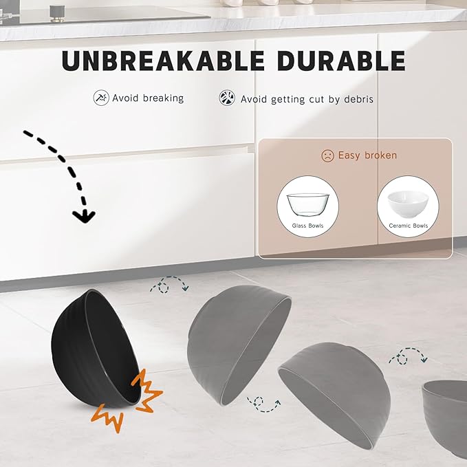 Kitchen Wheat Straw Dinnerware Sets (33pcs) Attached cleaning brush,Service For 8,Plastic Plates and Bowls Sets,Unbreakable Dinnerware,Lightweight Plastic Plate Set