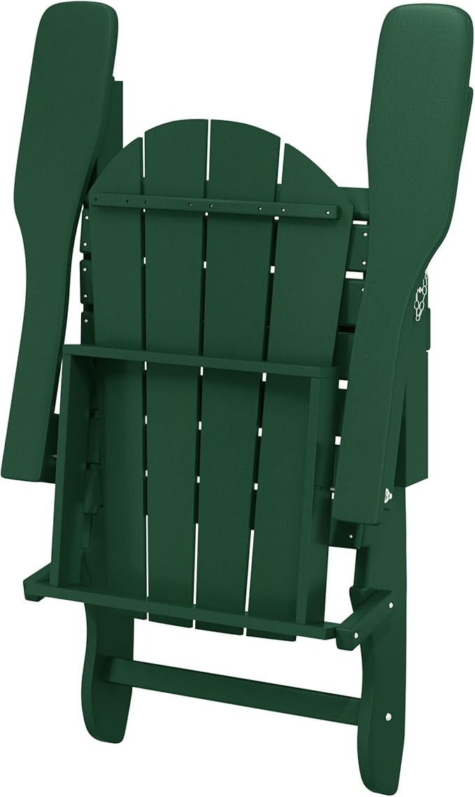 Westin Outdoors Laguna WO Home Outdoor Adirondack Folding Chair Lounger Seat Traditional Retro Home Furniture for Beach, Balcony, Backyard, Lawn, Patio, Pool, Deck, Garden (Dark Green)