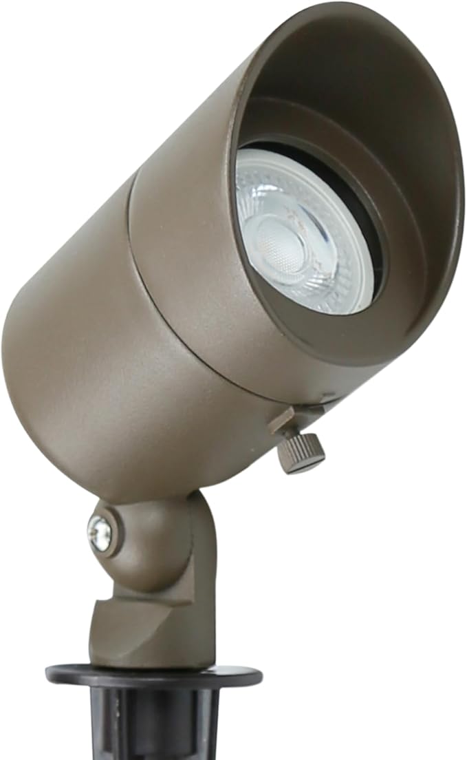 Lumina Lighting® 5W Landscape Lighting 12V Landscape Lights Low Voltage Landscape Spotlights Warm White Waterproof Outdoor Replaceable LED Bulb for Garden,Lawn,Porch,Patio and Yard (Bronze) (2-Pack)