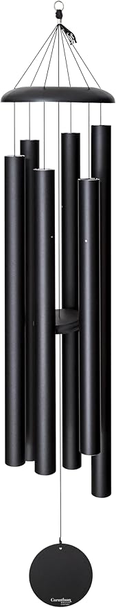 Corinthian Bells by Wind River - 65 inch Black Wind Chime for Patio, Backyard, Garden, and Outdoor Decor (Aluminum Chime) Made in The USA