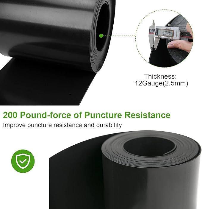 12 Gauge 150 Feet Weed Barrier Landscape Edging 10 inch Depth Flexible Border Roll Lawn Landscape Garden Edging for Backyard Driveway Path Sidewalk