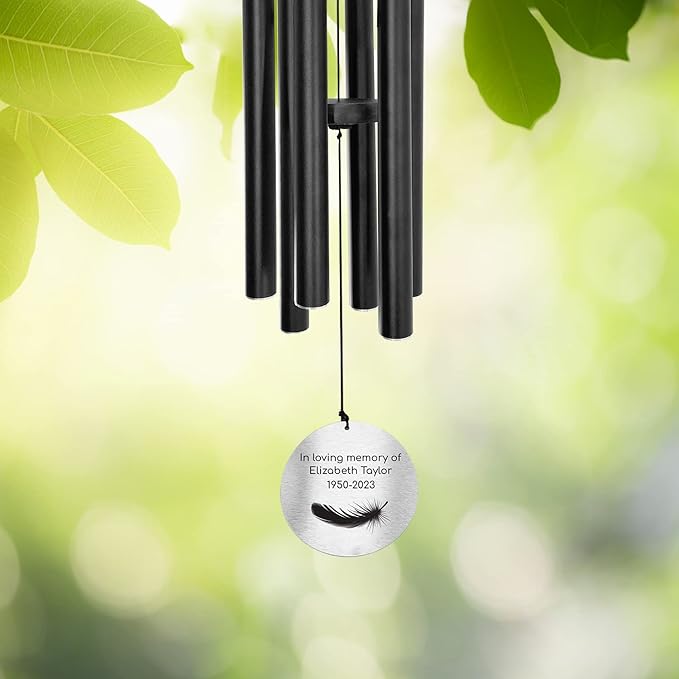 Personalized 36" Bereavement Wind Chimes for Outside, Memorial Gift in Remembrance of a Loved One, Sympathy Gift for Loss of Mother Father Husband, Garden Patio Decor