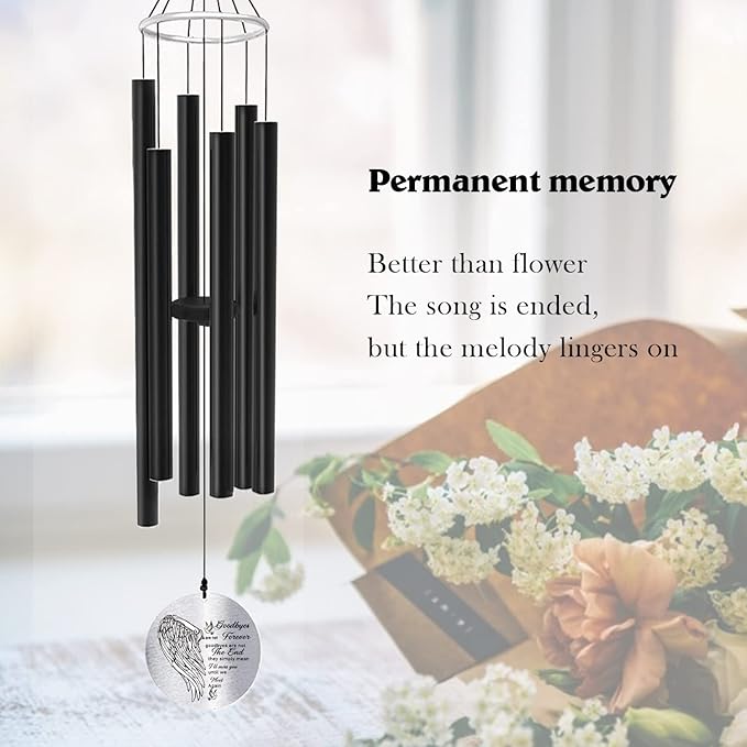 Personalized 36" Bereavement Wind Chimes for Outside, Memorial Gift in Remembrance of a Loved One, Sympathy Gift for Loss of Mother Father Husband, Garden Patio Decor