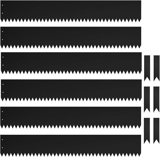 6 Inch Metal Landscape Edging, 6 Pack Heavy Duty Galvanized Steel Garden Edging, Hammer-in Metal Edging for Landscaping for Lawn, Pathway, Yard