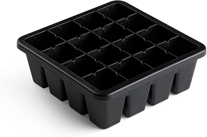 Epic Gardening Reusable Seed Starter Tray - 16 Cell/8 Seedling Starter Trays - Easy Watering, Indoor Greenhouse, Plant Starter, Gardener-Friendly for Seedlings | UV-Treated & BPA-Free - Black
