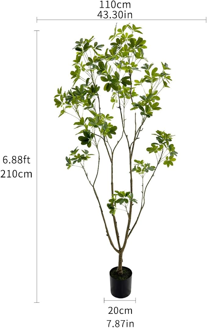 Artificial Schefflera Plant,7ft Tall Indoor Plant, Natural Branch Design