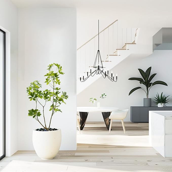 Artificial Schefflera Plant, 4ft Tall Indoor Plant, Natural Branch Design