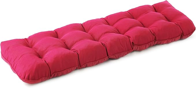 Outdoor Bench Cushion, 59x18x5 Inch, Waterproof Bench Cushion for Outdoor/Indoor Furniture, Tufted Patio Bench Seat Cushion, Fade Resistant Outdoor Cushions for Porch Swing Couch, Burgundy
