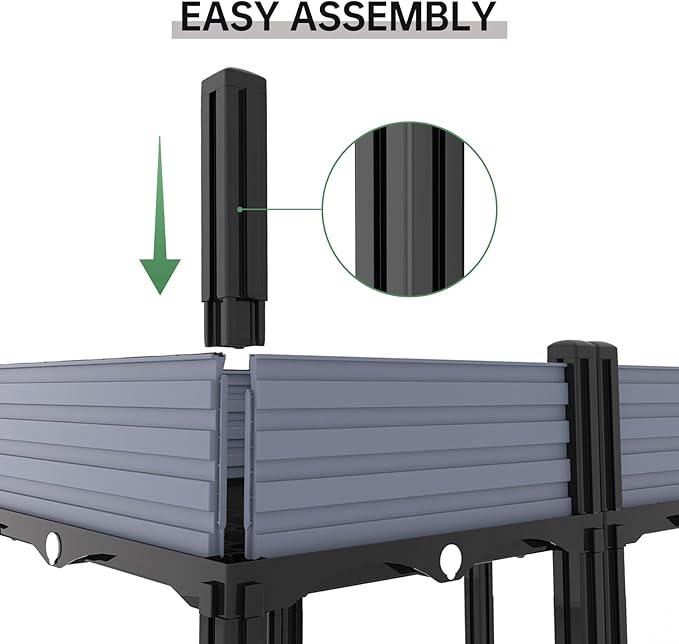 Planter Box Raised Garden Bed with Reinforced Support Rods, Drainage Grid, Multi-Combination Options for Vegetables, Flowers, and Herbs, Ideal for Balcony, and Patio Gardening