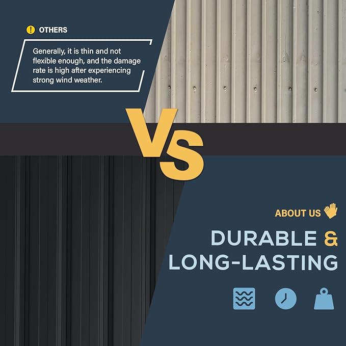 U-MAX 10x14 Outdoor Storage Shed, Large Metal Outside Garden Sheds & Outdoor Storage Clearance, Tool Shed Lockable for Backyard, Patio and Outside Use in Dark Grey