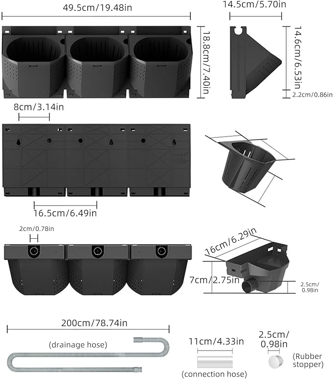 Self Watering Wall Planter with 36 Pots, Vertical Garden Planter for Indoor Plants, Wall Mounted planters Hanging Flower Herbs Vegetables, Wall Garden for Home (Black with Irrigation)