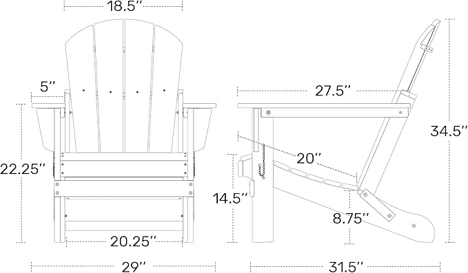 Westin Outdoors Laguna WO Home Furniture Adirondack Chair 4 PC Set Classic Outdoor Patio Folding Chair for Bon Fire Pit Lawn Backyard Beach Plastic Weather-Resistant (Sand)