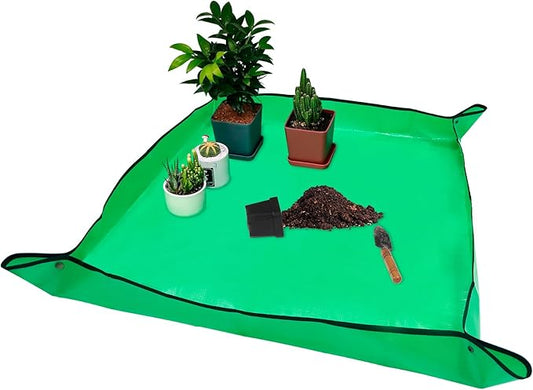 39.4" x 39.4" Extra Large Repotting Mat for Transplanting & Potting Soil Mess Control, Waterproof Plant Potting Mat, Succulent Orchid Potting Tray for Plant Pots, Gardening Gifts Bonsai Tools