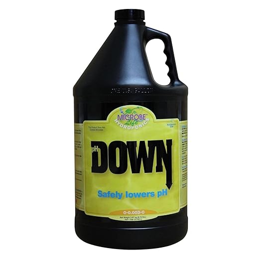 Microbe Life Hydroponics pH Down pH Control Liquid, Premium Buffering for pH Stability, Decreases pH Levels, Use With Any Feeding Systems Including Hydroponics or Soil, 1 Gallon