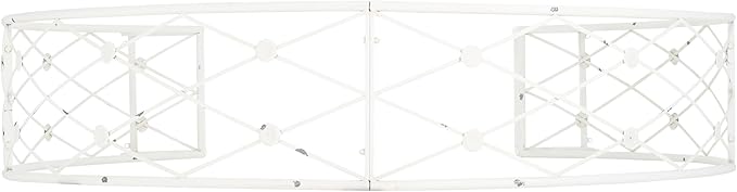 SAFAVIEH Outdoor Collection Mizell Antique White Lattice Wrought Iron Moon Gateway Arbor