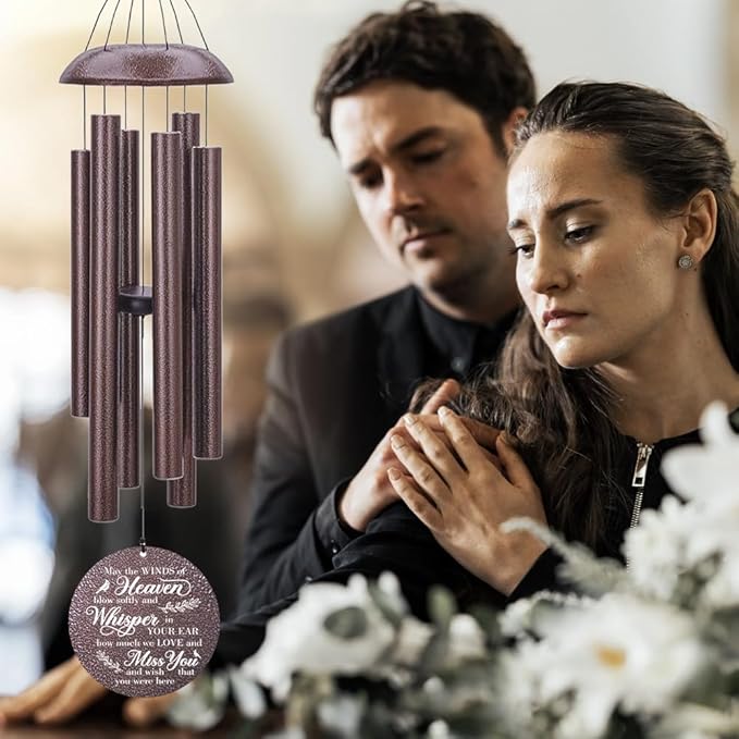 Sympathy Wind Chimes Life Tree, 36inch Personalized Memorial Wind Chimes, Cardinal Wind Chime for Loss of Loved Dad/Mom, Sympathy Gifts Memorial Gifts, Deep Tone Outdoor Decorations