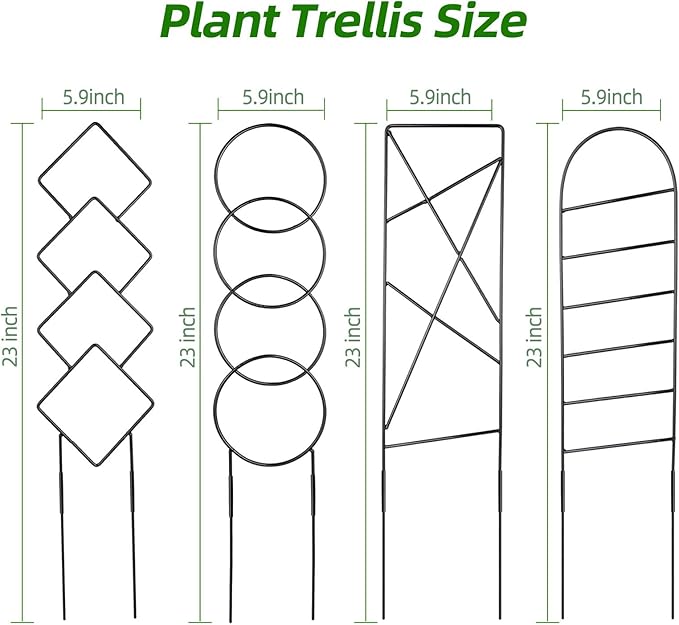 Outdoor Plant Trellis for Climbing Plants, Metal Garden Trellis for Potted Plants,Plant Stakes for Indoor Plants Accessories Hoya,Flower,Plant Support,Plant Gifts (4PCS)