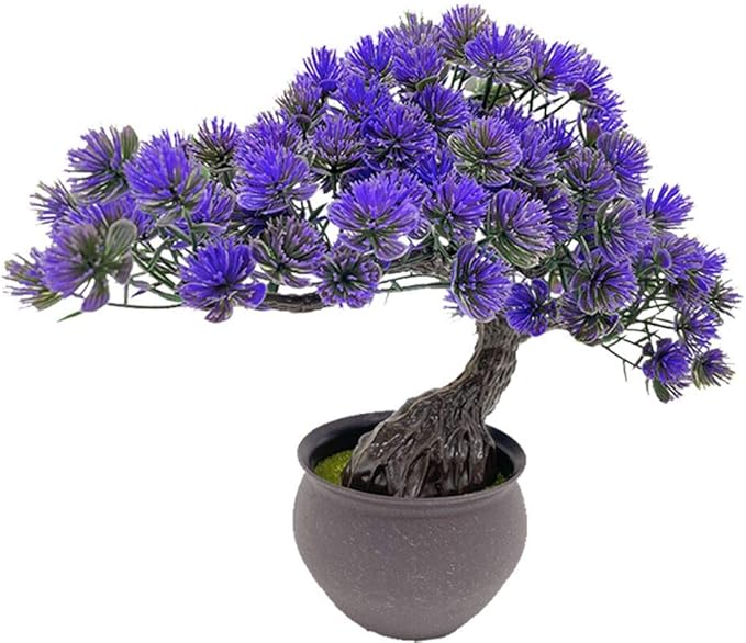 Artificial Plants Fake Bonsai Juniper Tree Potted Faux Japanese Cedar Bonsai Simulation Zen Garden Fake Plant Artificial Bonsai Tree for Greenery Office Home Décor Indoor Desktop Display