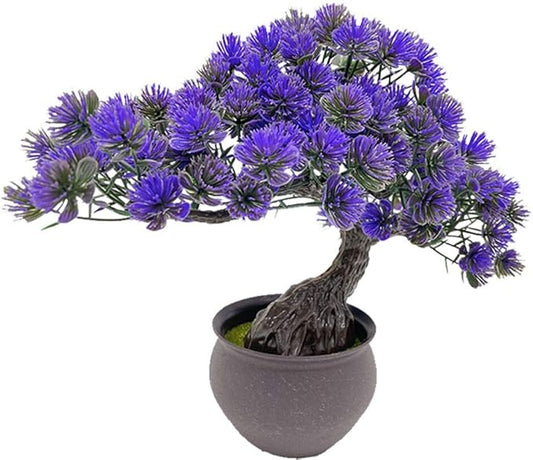 Artificial Plants Fake Bonsai Juniper Tree Potted Faux Japanese Cedar Bonsai Simulation Zen Garden Fake Plant Artificial Bonsai Tree for Greenery Office Home Décor Indoor Desktop Display