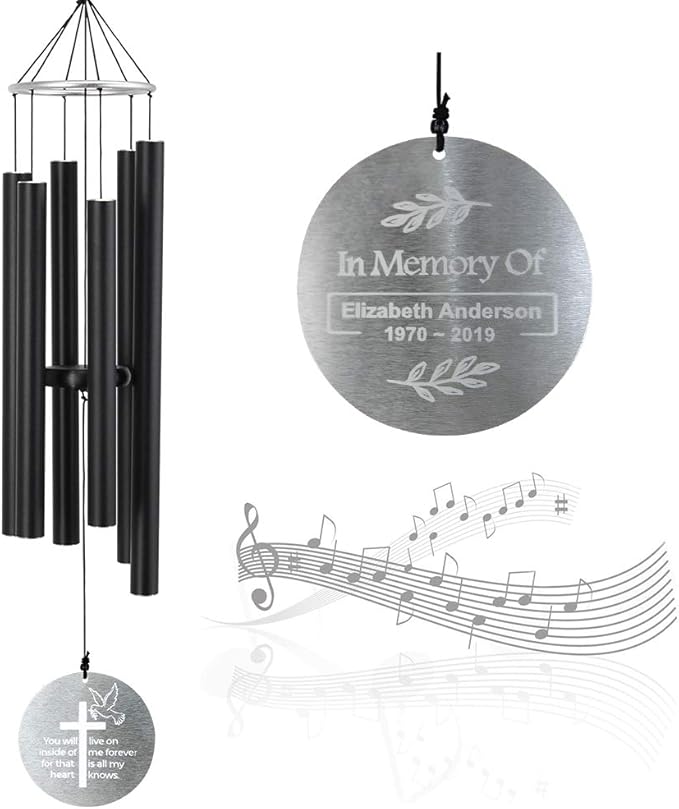 Personalized Memorial Wind Chimes for Loss of a Loved One Prime, Customized Sympathy Wind Chimes, Bereavement/Memorial/Sympathy Gift in Memory of Loved One Loss of Mother Father Condolence Remembrance
