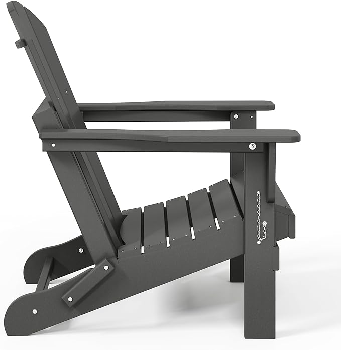 Westin Outdoors Laguna WO Home Furniture Adirondack Chair 2 PCS Set Outdoor Folding Patio Chair for Bon Fire Pit Garden Lawn Backyard Lounging Relaxing (Gray)