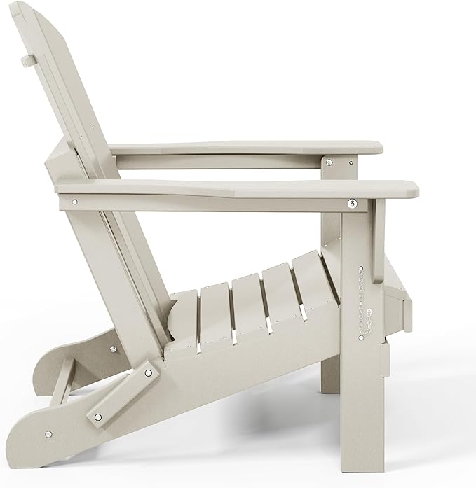 Westin Outdoors Laguna WO Home Outdoor Adirondack Folding Chair Lounger Seat Traditional Retro Home Furniture for Beach, Balcony, Backyard, Lawn, Patio, Pool, Deck, Garden (Sand)