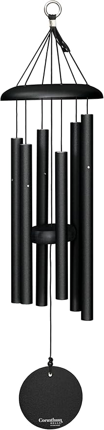 Corinthian Bells by Wind River - 27 inch Black Wind Chime for Patio, Backyard, Garden, and Outdoor Decor (Aluminum Chime) Made in The USA