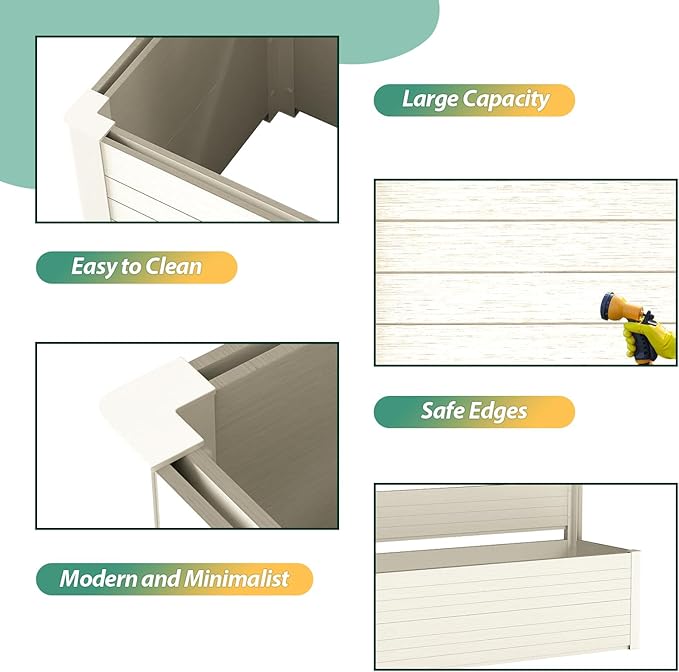 Vertical Screen Planter Bed - Raised Garden Box with Trellis for Climbing Plants, Durable Privacy Fence Planter for Outdoor, Patio, Deck Aluminum Frame, Beige