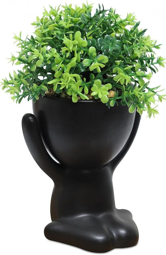 Zerzsy Fake Succulent, Mini Succulents Plants Desk Plant for Office Decor for Women, Cute Fake Plants Bathroom Decor - Set of 1