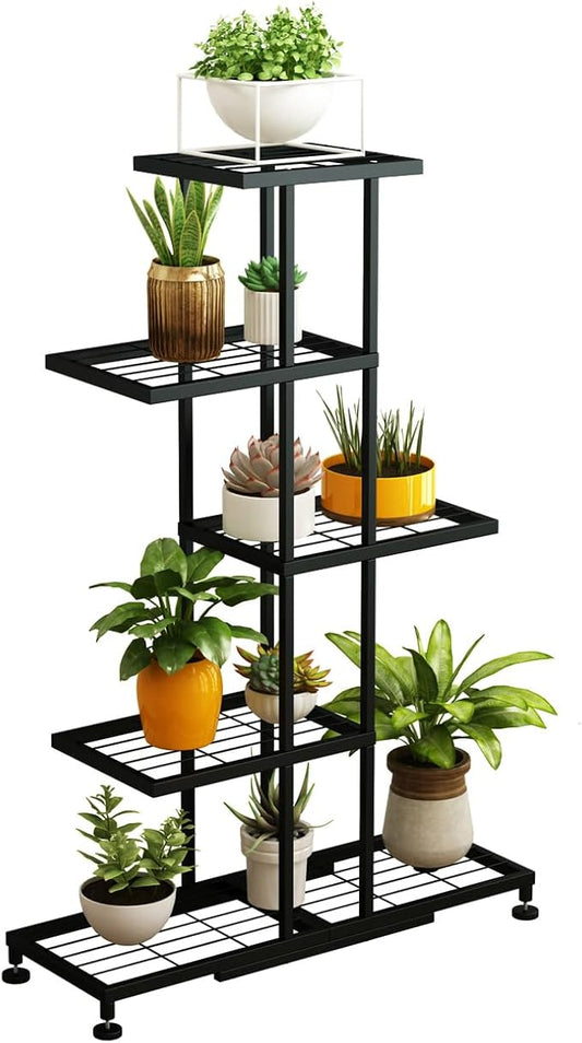 Twhep 5-Tier Iron Plant Stand - Modern Multi-Functional Shelf for Balcony & Garden