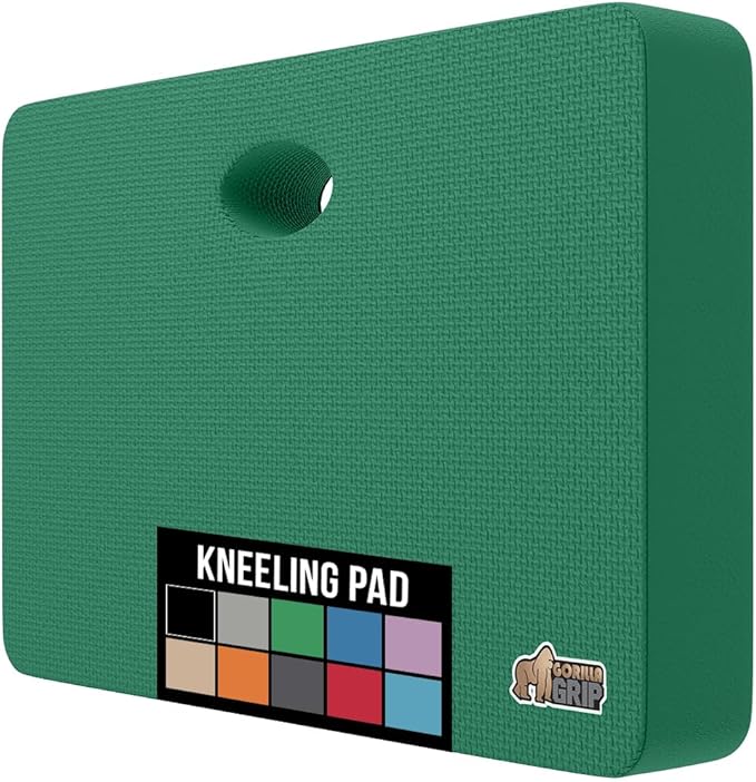 GORILLA GRIP Extra Thick Patent Pending Garden Kneeling Pad, 17.5 x 11 Inch Supportive Soft Foam Knee Cushioning for Gardening, Water Resistant, Bathing Baby, Working Supplies Lightweight, Grass
