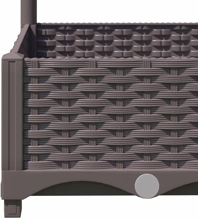 Garden Planter with Trellis, Trellis with Planter Box, Outdoor Raised Garden Bed for Climbing Plants, Raised Garden Bed Planter Box, Brown 47.2"x15.7"x47.8" PP