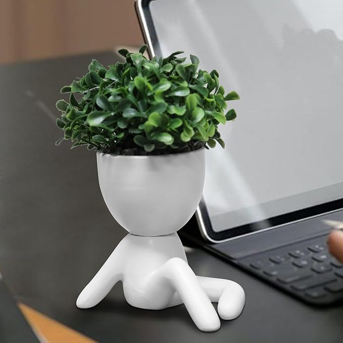 Zerzsy Desktop Plant for Women Office Decoration Fake Plant Succulents Plants Artificial for Home Bathroom Living Room Office Decor Small Fake Plants Decor for Bedroom and Bathroom - Set of 1