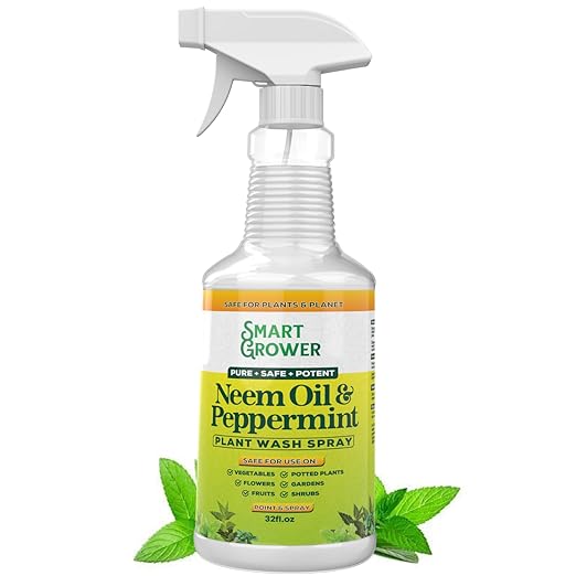 Neem Oil & Peppermint Plant Wash – Natural Leaf Cleaner & Conditioner for Indoor & Outdoor Plants – 32oz Ready-to-Use Spray