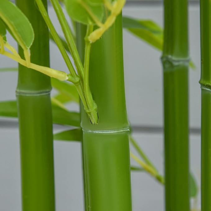 HOMCOM 5FT Artificial Bamboo Tree, Decorative Fake Plant in Nursery Pot for Indoor or Outdoor Decor, Green
