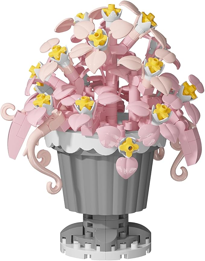 Wedding Hanging Orchid Mini Flower Potted Plant Bonsai Building Toy Blocks Artificial Particle Flower Botanical