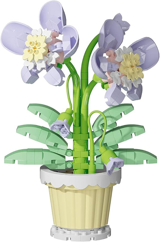 Orchid Mini Flower Potted Bonsai Building Toy Blocks Particle Flower Botanical