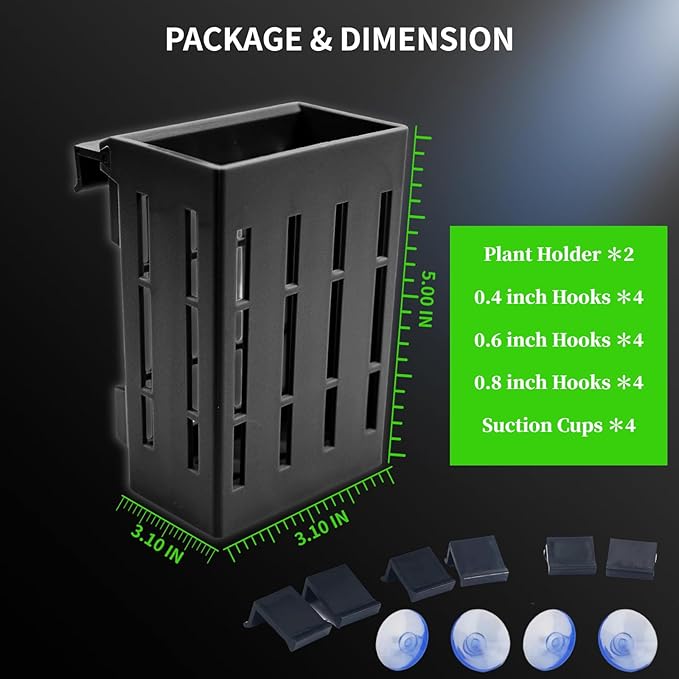 2 PCS Aquarium Plant Holder Top Hanging Fish Tank Plant Pot Aquarium Planter Cups for Water Feature Decoration