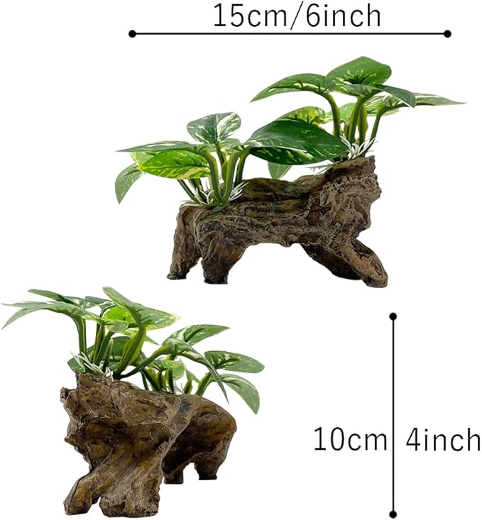 Smoothedo-Pets Fish Tank Decorations Aquarium Decor Ornaments Betta Silk Leaf pad Hammock Artifical Driftwood cave Goldfish Bowl Accessories (Type-C)