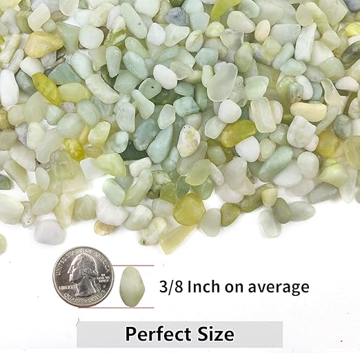 5LB Succulent and Cactus Jade Pebbles, 3/8 Inch Natural Decorative Polished Stones, River Rocks for Indoor Plants, Vases, Planters and Outdoor Gardening
