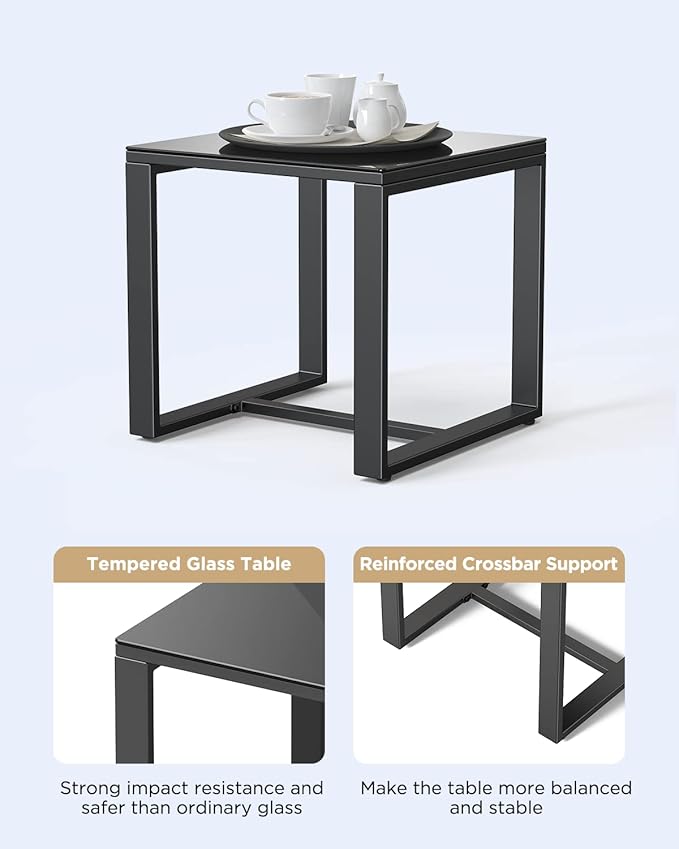 3 Pieces Outdoor Patio Furniture Set Rocking Bistro Set Outdoor Rattan Conversation with Coffee Table for Garden Balcony Backyard Poolside (Grey Cushion)