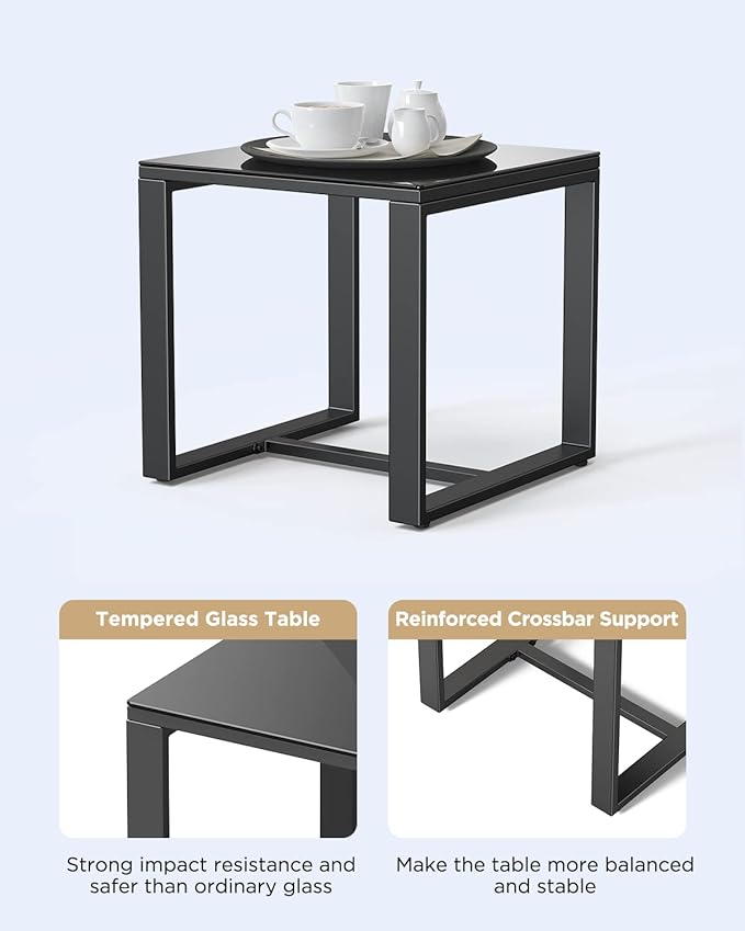 3 Pieces Porch Furniture Set Patio Rocking Bistro Set Outdoor Patio Chairs Rattan Conversation Sets with Coffee Table for Front Porch Garden Balcony Backyard Poolside (Beige Cushion)